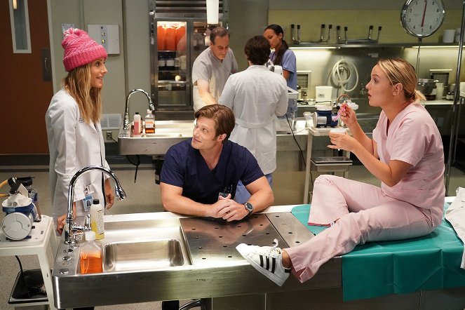 Grey's Anatomy - Season 18 - Hotter Than Hell - Photos - Kim Raver, Chris Carmack, Camilla Luddington