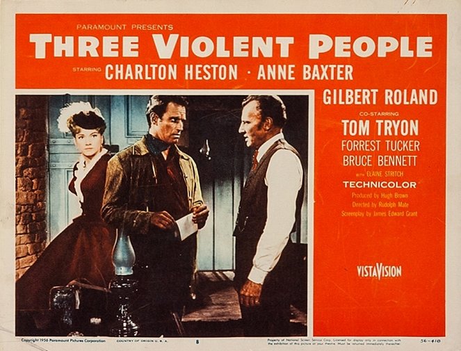 Three Violent People - Lobby Cards
