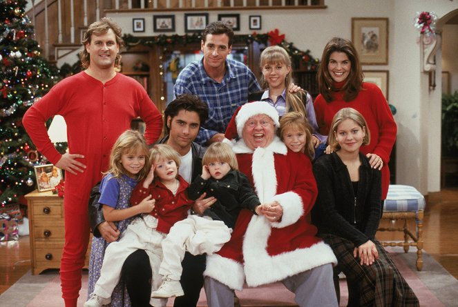 Full House - Season 8 - Besonderer Weihnachtsmann - Werbefoto - Dave Coulier, John Stamos, Bob Saget, Mickey Rooney, Lori Loughlin, Candace Cameron Bure