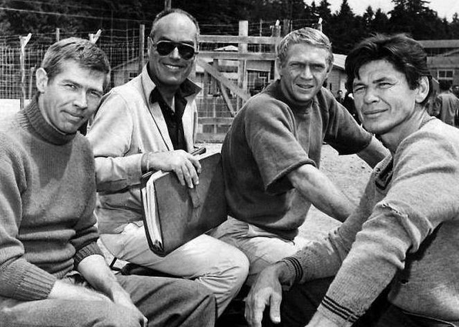 The Great Escape - Van de set - James Coburn, John Sturges, Steve McQueen, Charles Bronson