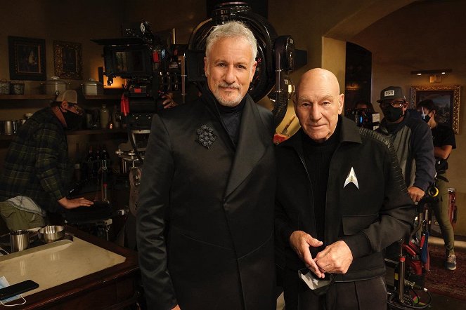 Star Trek: Picard - Season 2 - The Star Gazer - De filmagens - John de Lancie, Patrick Stewart