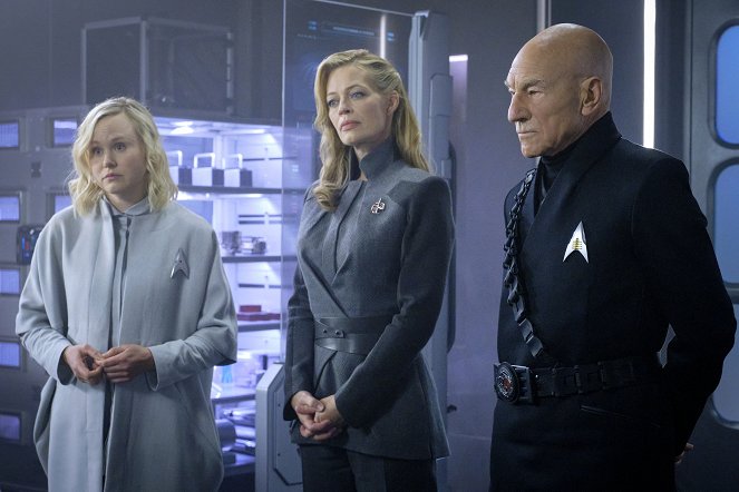 Star Trek: Picard - Buße - Filmfotos - Alison Pill, Jeri Ryan, Patrick Stewart