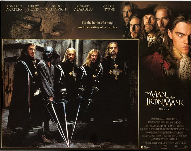 The Man in the Iron Mask - Lobbykaarten - Gabriel Byrne, John Malkovich, Gérard Depardieu, Jeremy Irons