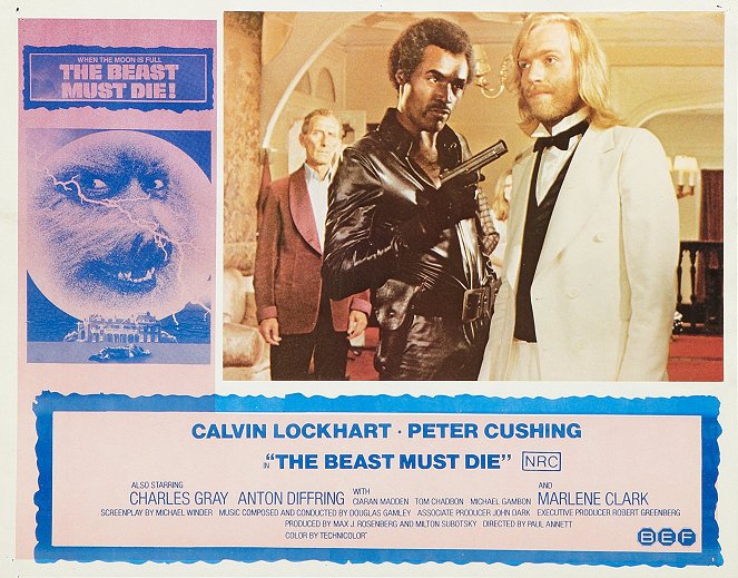 The Beast Must Die - Cartes de lobby - Peter Cushing, Calvin Lockhart, Tom Chadbon
