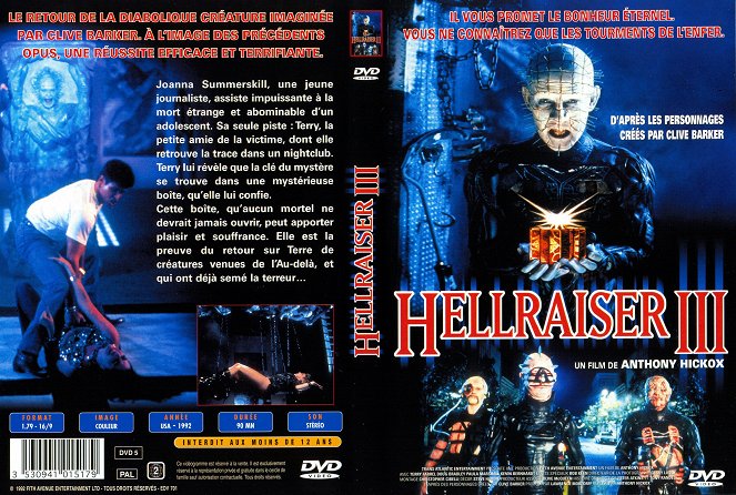 Hellraiser III: Hell on Earth - Covers