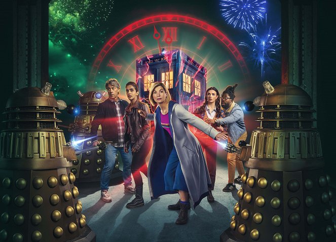 Doctor Who - Eve of the Daleks - Promokuvat - John Bishop, Mandip Gill, Jodie Whittaker, Aisling Bea, Adjani Salmon