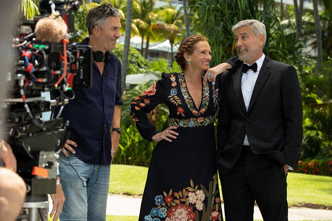 Bilhete Para o Paraíso - De filmagens - Ol Parker, Julia Roberts, George Clooney