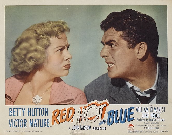 Red, Hot and Blue - Lobbykarten - Betty Hutton, Victor Mature