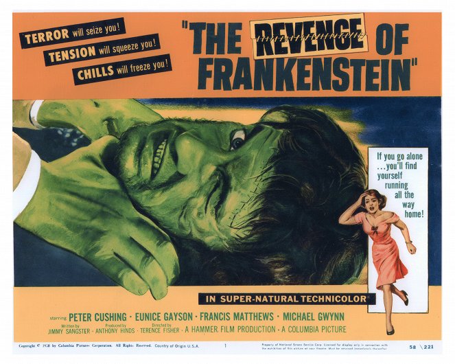 La Revanche de Frankenstein - Cartes de lobby