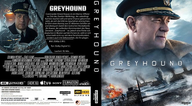 Greyhound: Enemigos bajo el mar - Carátulas