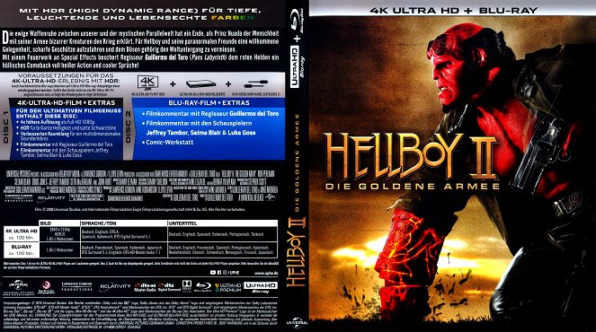 Hellboy 2: El ejército dorado - Carátulas