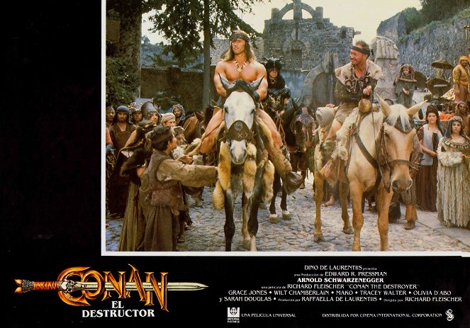 Conan the Destroyer - Lobbykaarten - Arnold Schwarzenegger, Tracey Walter