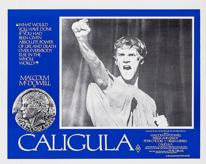 Calígula - Cartões lobby - Malcolm McDowell