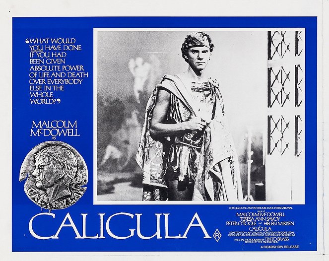 Calígula - Cartões lobby - Malcolm McDowell