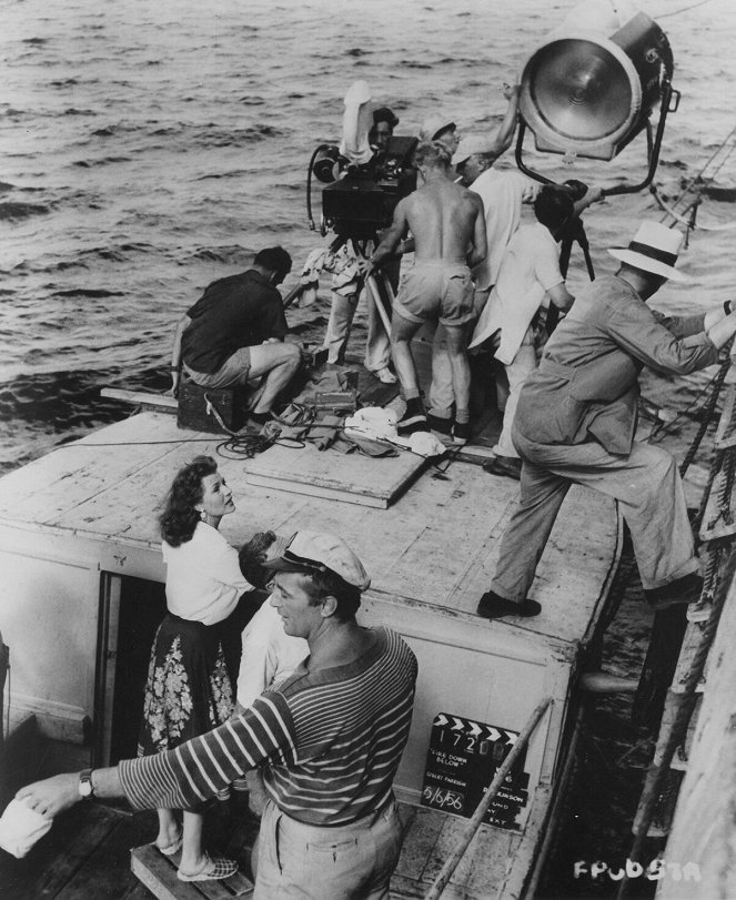 Intohimojen satama - Kuvat kuvauksista - Rita Hayworth, Robert Mitchum