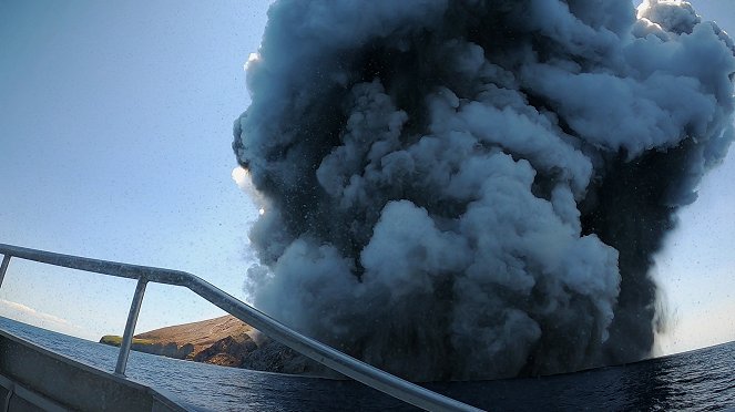 A Whakaari vulkánkitörés - Filmfotók