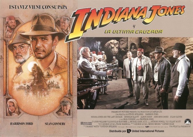 Indiana Jones e a Grande Cruzada - Cartões lobby - Julian Glover, John Rhys-Davies, Harrison Ford, Sean Connery