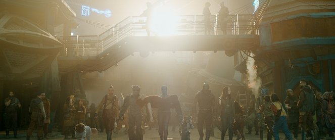 Guardians of the Galaxy Vol. 3 - Filmfotos - Sean Gunn, Chris Pratt, Karen Gillan, Dave Bautista, Pom Klementieff