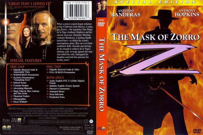 Zorro: Tajomná tvár - Covery