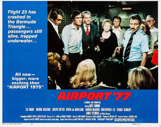 Airport '77 - Lobbykaarten - James Booth, Gil Gerard, Joseph Cotten, Olivia de Havilland, Jack Lemmon