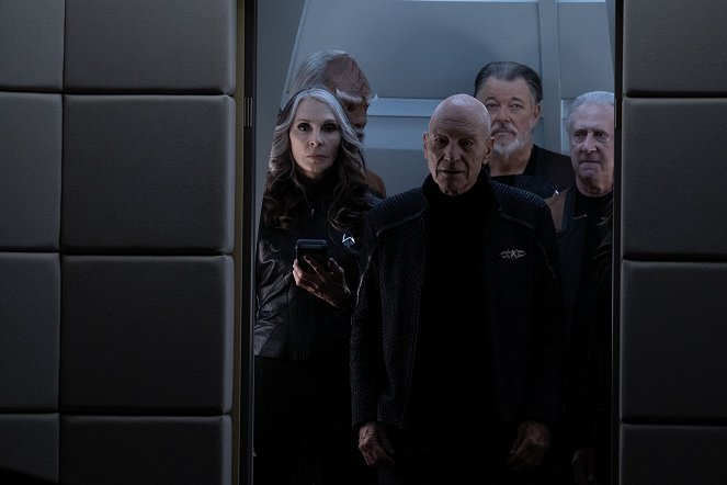 Star Trek: Picard - Season 3 - Filmfotos - Gates McFadden, Patrick Stewart, Jonathan Frakes, Brent Spiner