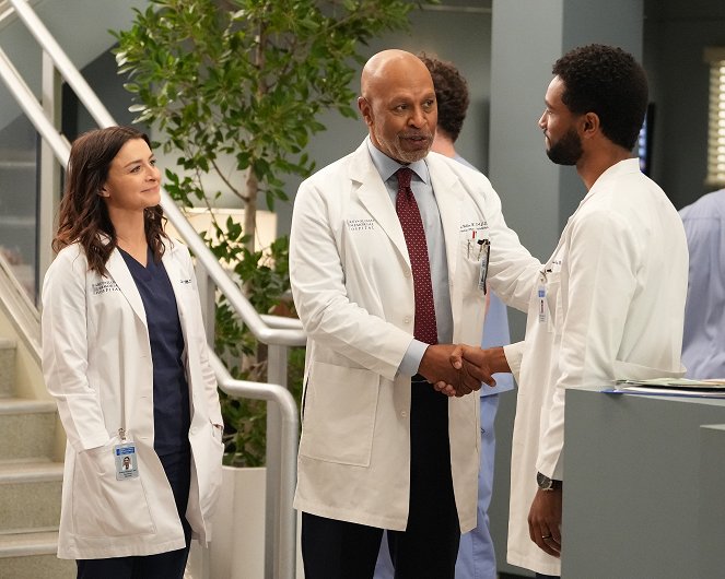 Grey's Anatomy - Season 19 - Ready to Run - Photos - Caterina Scorsone, James Pickens Jr., Anthony Hill