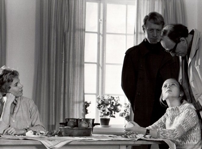 Dotek - Z natáčení - Bibi Andersson, Max von Sydow, Maria Nolgård, Ingmar Bergman
