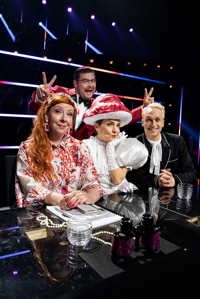 Masked Singer Suomi - Promo - Jenni Kokander, Janne Kataja, Maria Veitola, Christoffer Strandberg