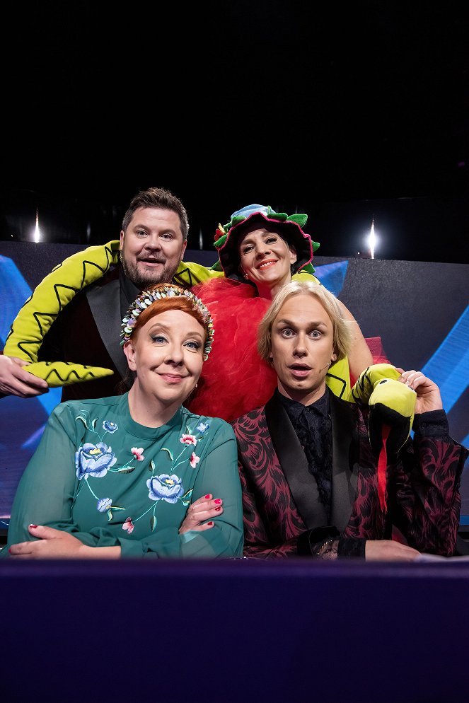 Masked Singer Suomi - Promo - Janne Kataja, Jenni Kokander, Maria Veitola, Christoffer Strandberg