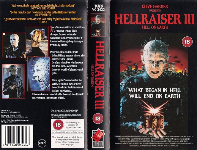 Hellraiser III: Hell on Earth - Okładki