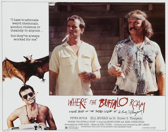 Where the Buffalo Roam - Cartes de lobby - Bill Murray, Peter Boyle