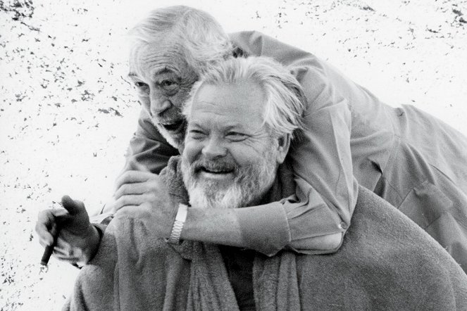Odvrácená strana větru - Z natáčení - John Huston, Orson Welles