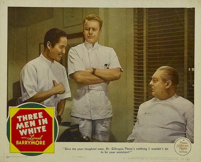 Three Men in White - Lobbykaarten - Keye Luke, Van Johnson, Lionel Barrymore