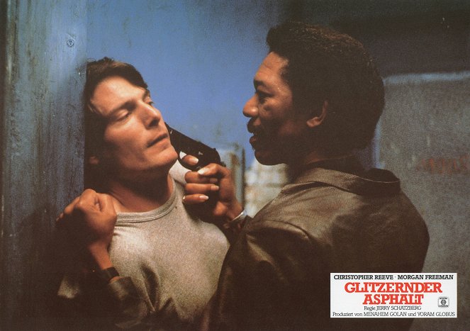 Glitzernder Asphalt - Lobbykarten - Christopher Reeve, Morgan Freeman