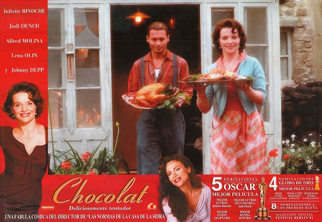 Le Chocolat - Cartes de lobby - Johnny Depp, Juliette Binoche