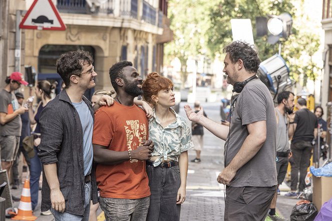 Detective Touré - Del rodaje - Lander Otaola, Malcolm Treviño-Sitté, Itsaso Arana, Esteban Crespo