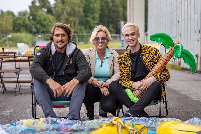 Top Gear Suomi - Werbefoto - Teemu Selänne, Sirpa Selänne, Christoffer Strandberg