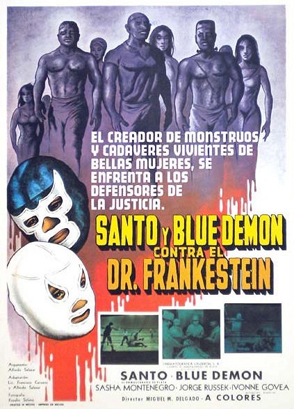 Santo y Blue Demon contra el doctor Frankenstein - Plagáty