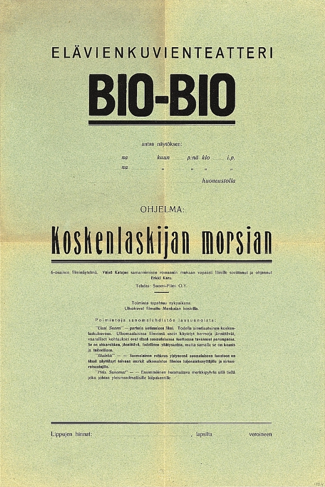 Koskenlaskijan morsian - Affiches