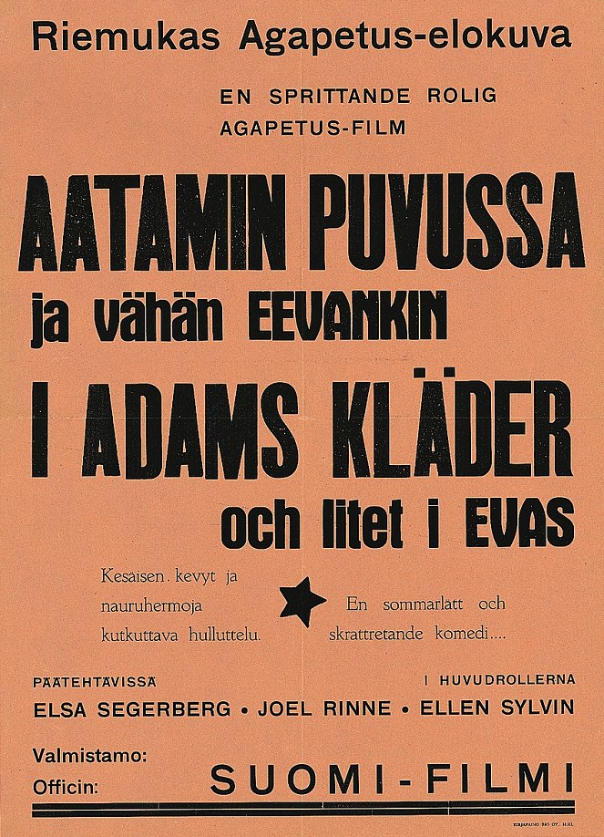 Aatamin puvussa... ja vähän Eevankin - Plakate