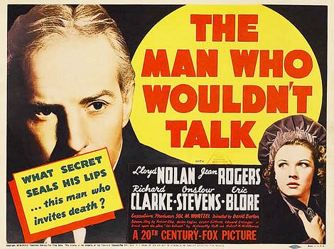 The Man Who Wouldn't Talk - Affiches