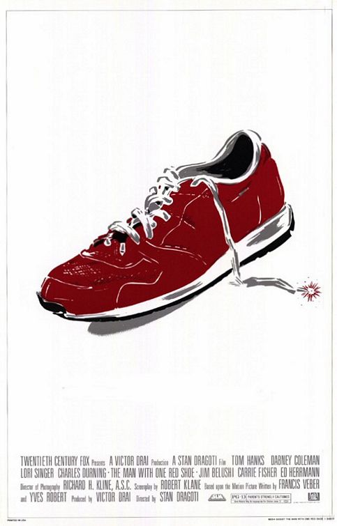 Muž s červenou topánkou - Plagáty