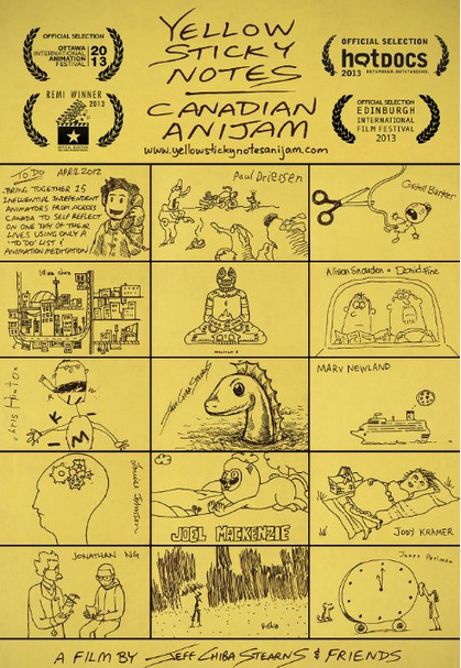 Yellow Sticky Notes: Canadian Anijam - Affiches