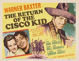 Return of the Cisco Kid - Posters