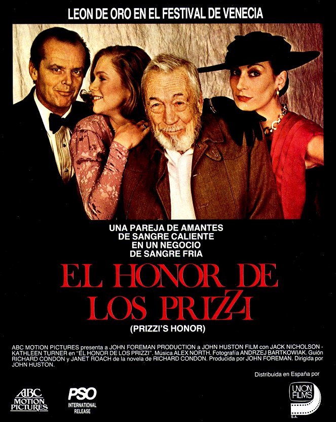 El honor de los Prizzi - Carteles