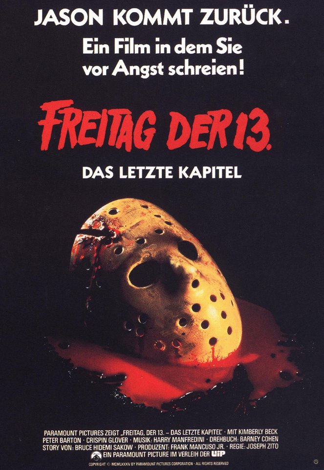 Freitag, der 13. Teil 4 - Das letzte Kapitel - Plakate