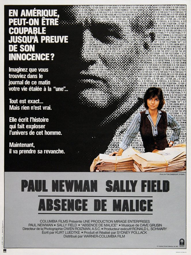 Absence de malice - Affiches