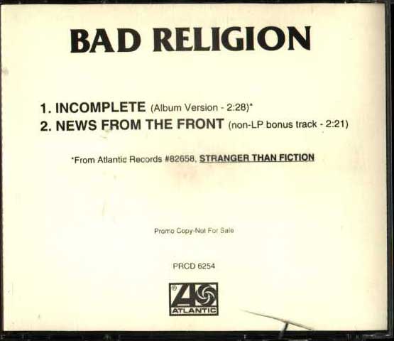 Bad Religion - Incomplete - Julisteet