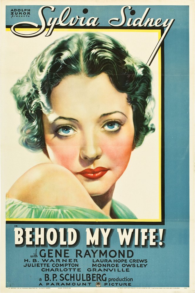 Behold My Wife! - Affiches