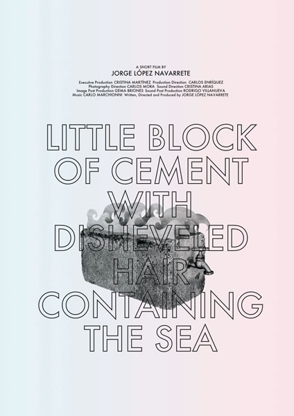 Pequeño bloque de cemento con pelo alborotado conteniendo el mar - Posters